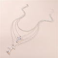 Multi-layer Key Angel Rose Pendant Necklace Set