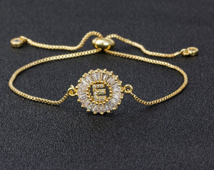 Copper inlaid zircon color message Bracelet