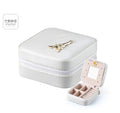 Women Jewelry Organizer Box PU Leather Travel Makeup Cosmetic Case with Mirror & Zipper