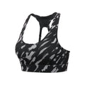 Yoga Sports Bra in black and grey abstract design, featuring adjustable straps and beauty back for optimal support.
