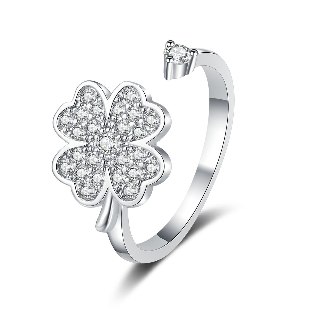 Anxiety Relief Clover Decompression Zircon Ring