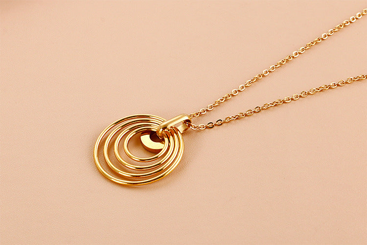 Women's Multi-layer Round Necklace Earring Set